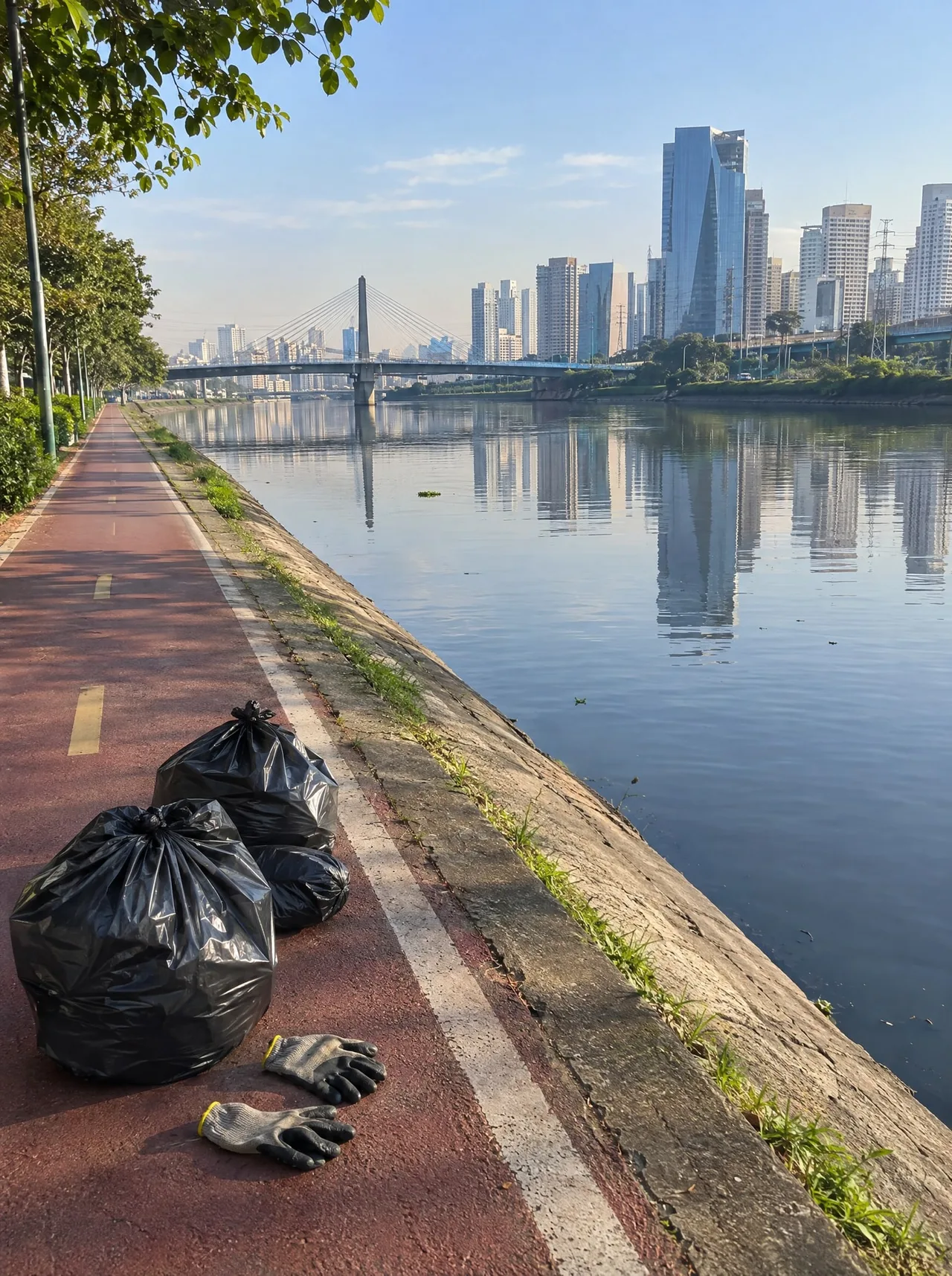 Limpeza das margens do Rio Pinheiros